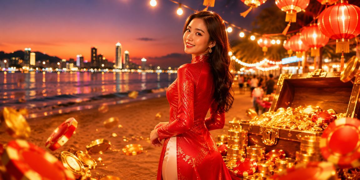 Cô gái mặc áo dài tại Đà Nẵng theo dõi kèo cược thể thao trên điện thoại